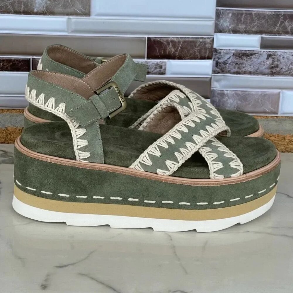 Mou PLATFORM CRISS CROSS UPPER - Platform sandals size 9
